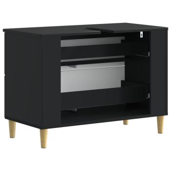 Waschbeckenschrank ARNHEM Schwarz 82 x 41 x 59 cm Holzwerkstoff