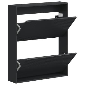 Wandmontierter Schuhschrank ARNHEM 71 x 17 x 86 cm Schwarz