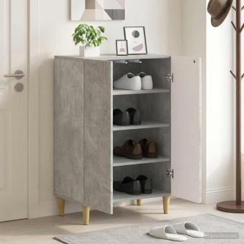 ARDEBO.de - Schuhschrank ARNHEM 59,5 x 39,5 x 90 cm Holzwerkstoff Betongrau