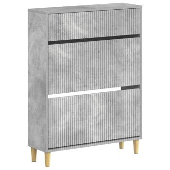 Schuhschrank ARNHEM 78 x 24 x 103 cm Holzwerkstoff Betongrau