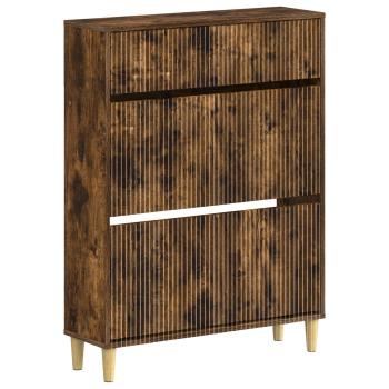ARDEBO.de - Schuhschrank ARNHEM 78 x 24 x 103 cm Holzwerkstoff Räuchereiche