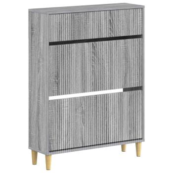 ARDEBO.de - Schuhschrank ARNHEM 78 x 24 x 103 cm Holzwerkstoff Sonoma-Grau