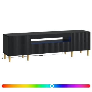 LED-TV-Schrank ARNHEM 153 x 35 x 43 cm Schwarz Holzwerkstoff
