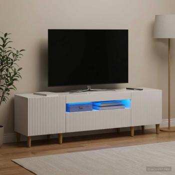 LED-TV-Schrank ARNHEM 153 x 35 x 43 cm Hochglanz Weiß