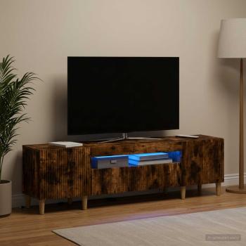 ARDEBO.de - LED-TV-Schrank ARNHEM 153 x 35 x 43 cm Raucheiche Holzwerkstoff