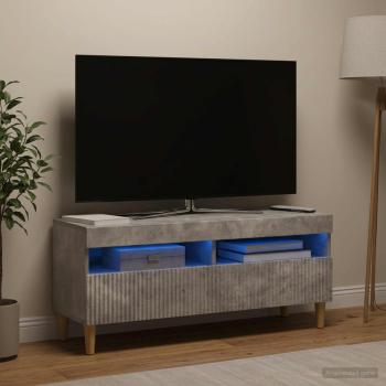 ARDEBO.de - LED-TV-Schrank ARNHEM 100 x 35 x 43 cm Betongrau Holzwerkstoff