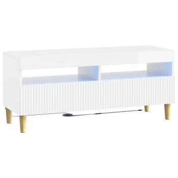 LED-TV-Schrank ARNHEM 100 x 35 x 43 cm Hochglanz Weiß