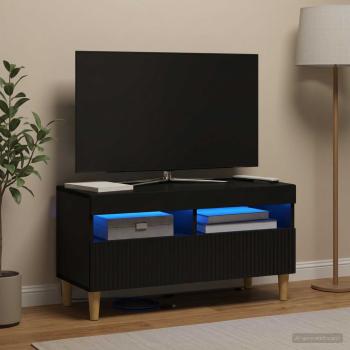 ARDEBO.de - LED-TV-Schrank ARNHEM 81 x 35 x 43 cm Schwarz Holzwerkstoff