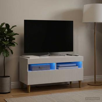 LED-TV-Schrank ARNHEM 81 x 35 x 43 cm Hochglanz Weiß