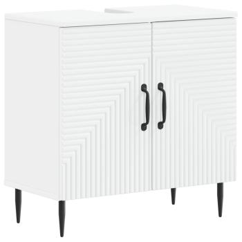 ARDEBO.de - Waschbeckenschrank HAARLEM Weiß 59,5 x 31,5 x 59 cm