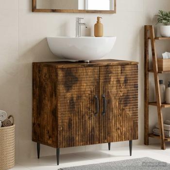 ARDEBO.de - Waschbeckenschrank HAARLEM Raucheiche 59,5 x 31,5 x 59 cm