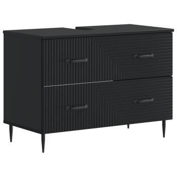 ARDEBO.de - Waschbeckenschrank HAARLEM Schwarz 82 x 41 x 58,5 cm
