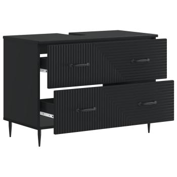 Waschbeckenschrank HAARLEM Schwarz 82 x 41 x 58,5 cm