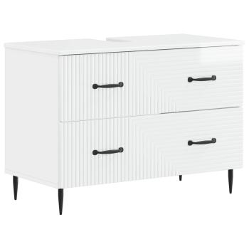 Waschbeckenschrank HAARLEM Hochglanz Weiß 82 x 41 x 58,5 cm