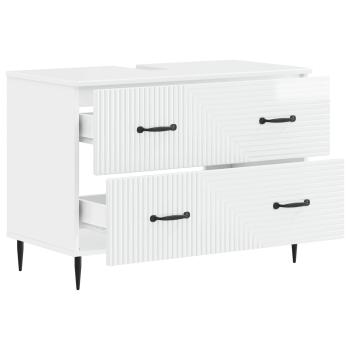 Waschbeckenschrank HAARLEM Hochglanz Weiß 82 x 41 x 58,5 cm
