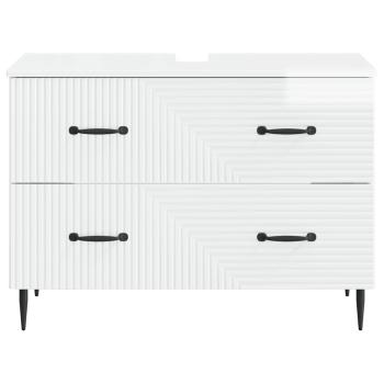 Waschbeckenschrank HAARLEM Hochglanz Weiß 82 x 41 x 58,5 cm