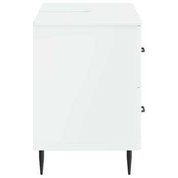 Waschbeckenschrank HAARLEM Hochglanz Weiß 82 x 41 x 58,5 cm