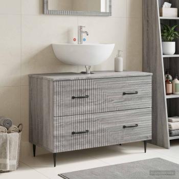 ARDEBO.de - Waschbeckenschrank HAARLEM Sonoma-Grau 82 x 41 x 58,5 cm