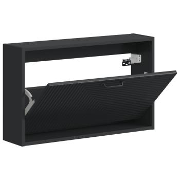 Wandmontierter Schuhschrank HAARLEM 71 x 17 x 43 cm Schwarz