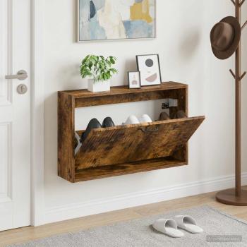 ARDEBO.de - Wandmontierter Schuhschrank HAARLEM 71 x 17 x 43 cm