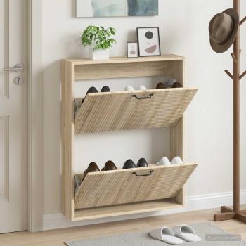 ARDEBO.de - Wandmontierter Schuhschrank HAARLEM 71 x 17 x 86 cm