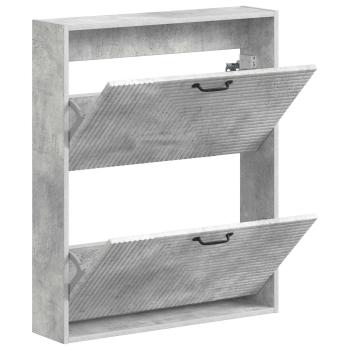 Wandmontierter Schuhschrank HAARLEM 71 x 17 x 86 cm Betongrau