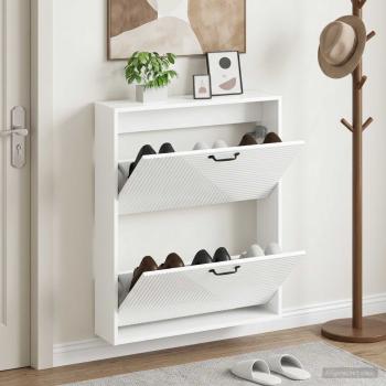 ARDEBO.de - Wandmontierter Schuhschrank HAARLEM 71 x 17 x 86 cm