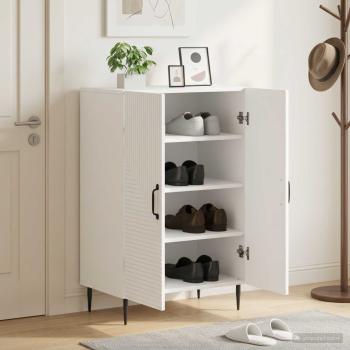 ARDEBO.de - Schuhschrank HAARLEM 59,5 x 39,5 x 89,5 cm Holzwerkstoff Weiß