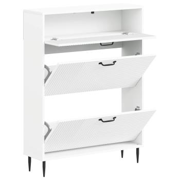 Schuhschrank HAARLEM 78 x 24 x 103 cm Holzwerkstoff Weiß