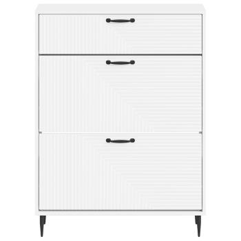 Schuhschrank HAARLEM 78 x 24 x 103 cm Holzwerkstoff Weiß