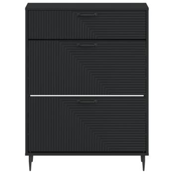 Schuhschrank HAARLEM 78 x 24 x 103 cm Holzwerkstoff Schwarz