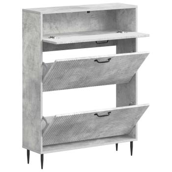 Schuhschrank HAARLEM 78 x 24 x 103 cm Holzwerkstoff Betongrau