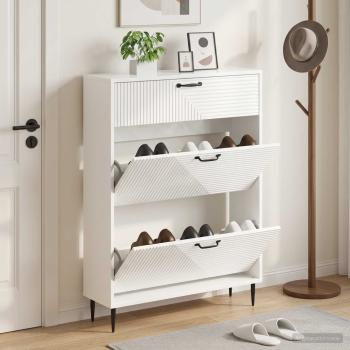 ARDEBO.de - Schuhschrank HAARLEM 78 x 24 x 103 cm Holzwerkstoff