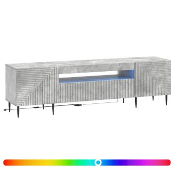 LED-TV-Schrank HAARLEM 153 x 35 x 43 cm Betongrau Holzwerkstoff