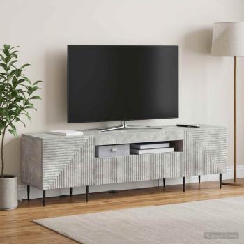 LED-TV-Schrank HAARLEM 153 x 35 x 43 cm Betongrau Holzwerkstoff