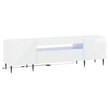 LED-TV-Schrank HAARLEM 153 x 35 x 43 cm Hochglanz Weiß