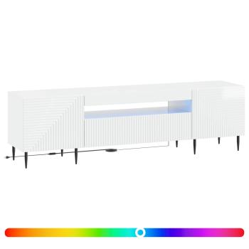 LED-TV-Schrank HAARLEM 153 x 35 x 43 cm Hochglanz Weiß