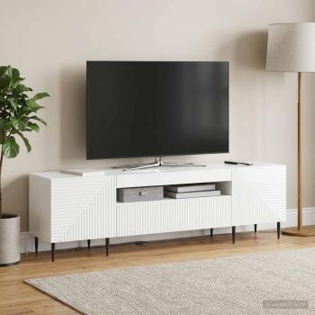 LED-TV-Schrank HAARLEM 153 x 35 x 43 cm Hochglanz Weiß