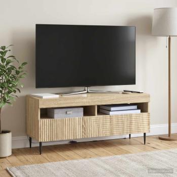 ARDEBO.de - LED-TV-Schrank HAARLEM 100 x 35 x 43 cm Sonoma-Eiche