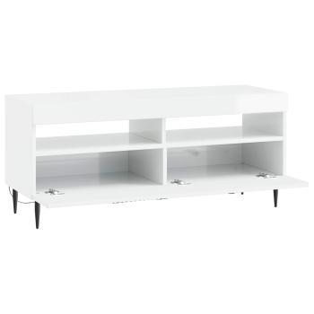 LED-TV-Schrank HAARLEM 100 x 35 x 43 cm Hochglanz Weiß