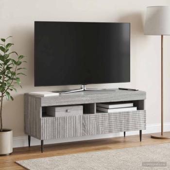 ARDEBO.de - LED-TV-Schrank HAARLEM 100 x 35 x 43 cm Sonoma-Grau