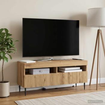 ARDEBO.de - LED-TV-Schrank HAARLEM 100 x 35 x 43 cm Artisan-Eiche