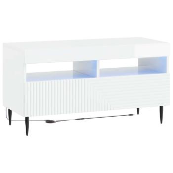 LED-TV-Schrank HAARLEM 81 x 35 x 43 cm Hochglanz Weiß