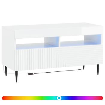 LED-TV-Schrank HAARLEM 81 x 35 x 43 cm Hochglanz Weiß