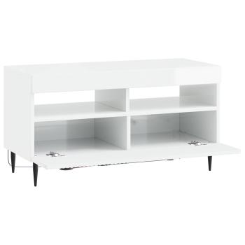 LED-TV-Schrank HAARLEM 81 x 35 x 43 cm Hochglanz Weiß