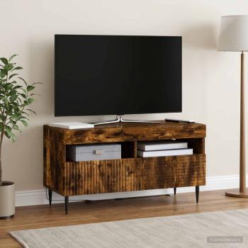 LED-TV-Schrank HAARLEM 81 x 35 x 43 cm Raucheiche Holzwerkstoff