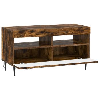LED-TV-Schrank HAARLEM 81 x 35 x 43 cm Raucheiche Holzwerkstoff