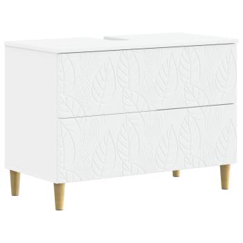 ARDEBO.de - Waschbeckenschrank DELFT Weiß 82 x 41 x 59 cm Holzwerkstoff
