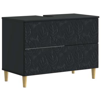 ARDEBO.de - Waschbeckenschrank DELFT Schwarz 82 x 41 x 59 cm Holzwerkstoff