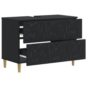 Waschbeckenschrank DELFT Schwarz 82 x 41 x 59 cm Holzwerkstoff